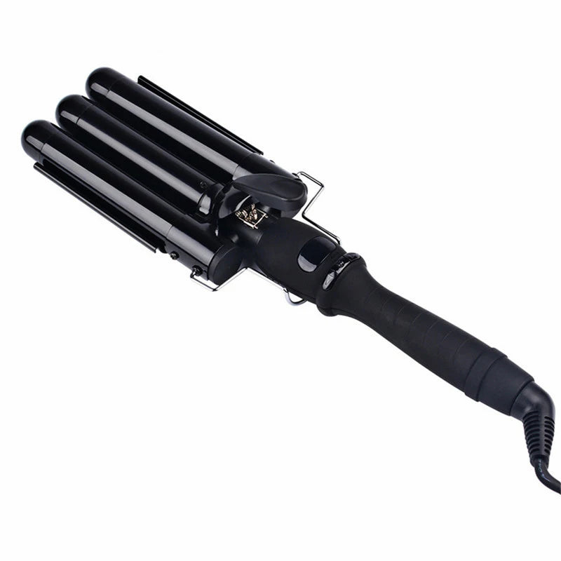 New Design LCD Three Barrel Hair Ceramic Curler 3 Barrel Curling Iron Flat  Wholesale Electric Wave Hair Curler Curling Iron