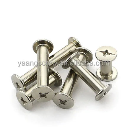 5Mm Black Chicago Screw Cambered Head Leather Diy Supplies Double Cap Rivets for Books Leather Chicago Screws