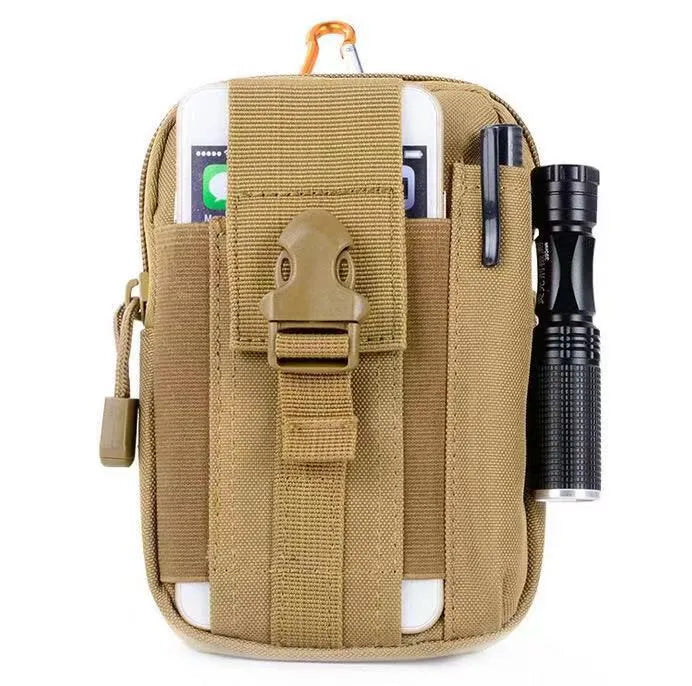 JSH Outdoor Multi-Functional Sports Waist Bag MOLLE Leisure Running Mobile Phone Hanging Bag Zipper Closure Box Pattern