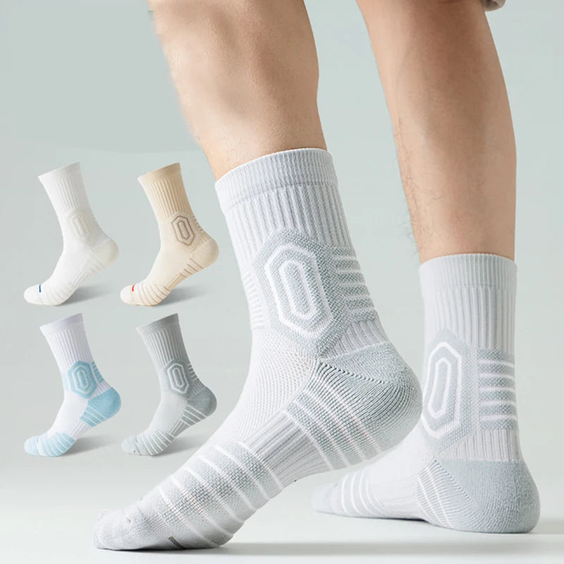 Custom Logo Professional Breathable Terry Damping Men's Anti Slip Sports Football Elite Basketball Socks Crew Socks Men