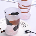 Hot Creative Animal Cat Feet Glass Frosted Cat Paw Milk Juice Glass Beer Drink Cup