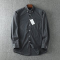 Autumn New Casual Style Men's Long Sleeve Shirt Solid Color Collar Button Men's Shirt.