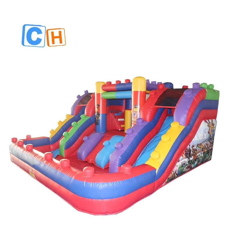Commercial Inflatable Colorful Theme Bounce House Inflatable Castle Water Slide Inflatable Bouncy House with Swimming Pool