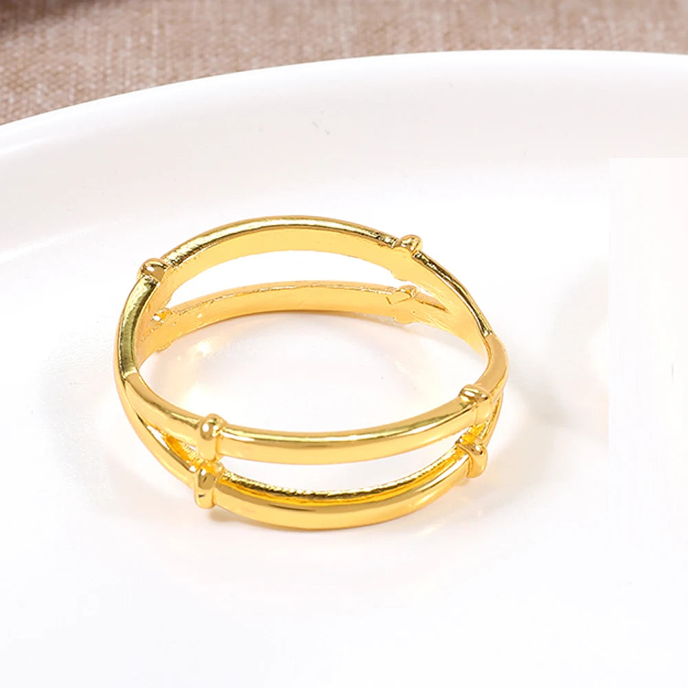 Wholesale Double Rings Zinc Alloy Material Metal Gold Napkin Ring for Wedding