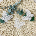Good Price Fashion White Butterfly Cotton 3D Water-soluble Embroidery Lace Fabric Handmade Butterfly Embroidery