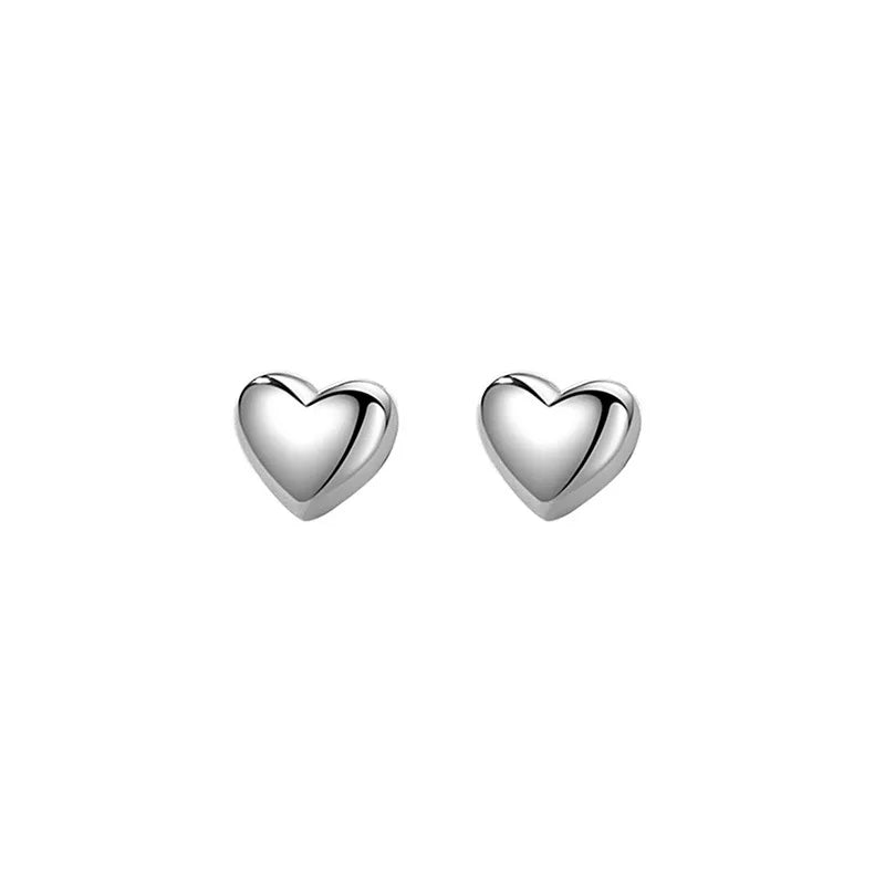 Valentine's Day Gift 925 Sterling Silver Heart Stud Earrings Fashion Drop Jewelry for Women