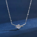 S925 Sterling Silver Necklace Women's Ribbon Moissanite Necklace Plated Pt950 Factory Stock Wholesale