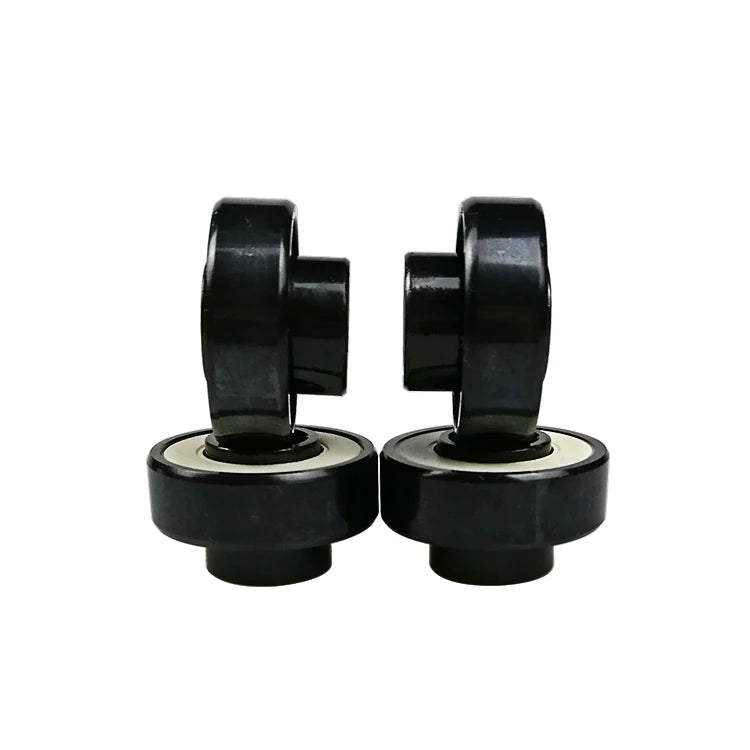608 RS All Black Ceramic Bearing Built-in Spacer Si3N4 Ball Deep Groove 7-8mm Bore 20-22mm OD Longboard Custom Skateboard Parts