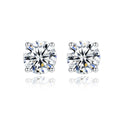 CZCITY Dazzling Minimalist Moissanite Earrings Stud 5.0mm Diamond Stone Jewelry Genuine 925 Sterling Silver Moissanite Earring