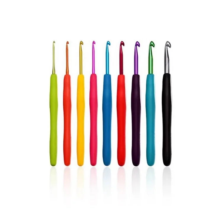 New Colorful Ergonomic Grip 2.0mm - 8.0mm Soft Handles Aluminum Crochet Hooks