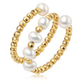 Unique Minimalist Multi-Layer Adjustable Natural Freshwater Pearl Ring for Women Jewelry Factory Wholesale MegaBDM