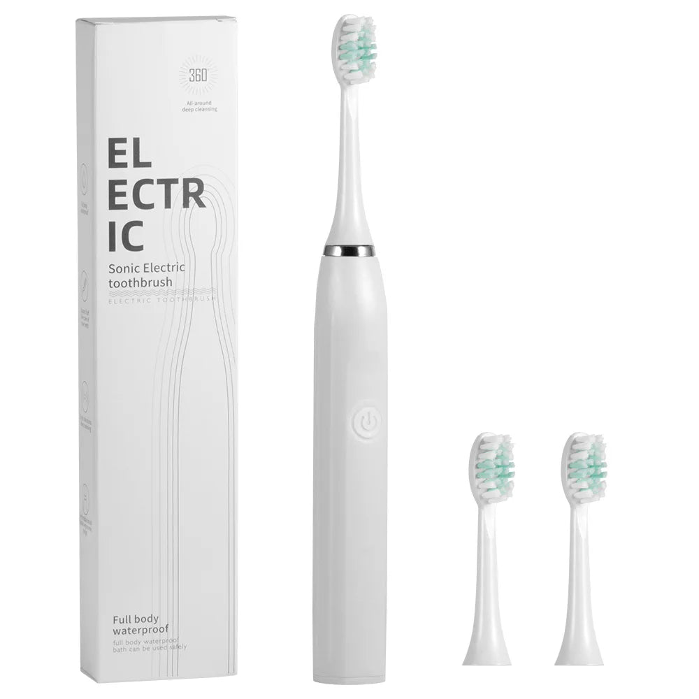 Adult IPX7 Waterproof Sonic Toothbrush with 3Pcs Bristle Heads 90 Days Runtime Travel Electric Toothbrush OEM
