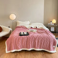 DaiRui Nordic Simple Blanket Winter Thick Double Layer Soft Warm  Blankets Geometric Stripe Blanket