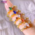 2022 Small and Lovely Zircon with Multiple Colors Can Be Inlaid with 925 Sterling Silver Women's Fashion Ring