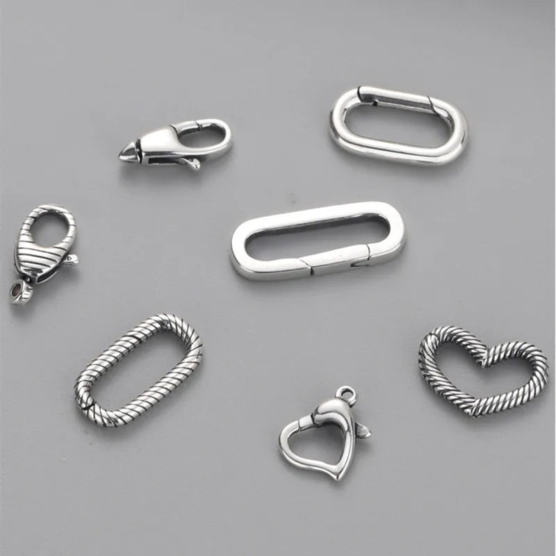 Classic 925 Sterling Silver Spring Clasp Lobster Buckle Jewelry Accessories