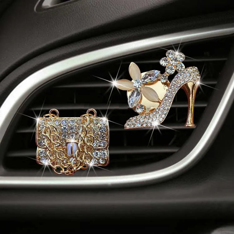 Variously Shaped Bling Rhinestone Car Decoration Perfume Clip Car Fragrance Diffuser Air Freshener Car Vent Clips