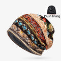 Winter Warm Boho Camo Unisex Climbing Cycling Windproof Baggy Slouchy Paisley Bandanna Cotton Chunky Beanie Hat Skull Cap