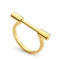 Women's Fashion Jewelry Gold Copper Color Contracted Cylindrical Ring Setting Wedding Rings for Party Accessories Finger Anillos