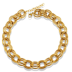 Minos Chunky Thick Double O Link Chain Necklace Retro Punk PVD 18k Necklace Men and Women Waterproof Unique Choker