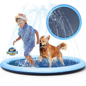 Splash Sprinkler Pad Dog Pets Splash Pool Play Water Mat Toys for Dogs Cats and Kiddie