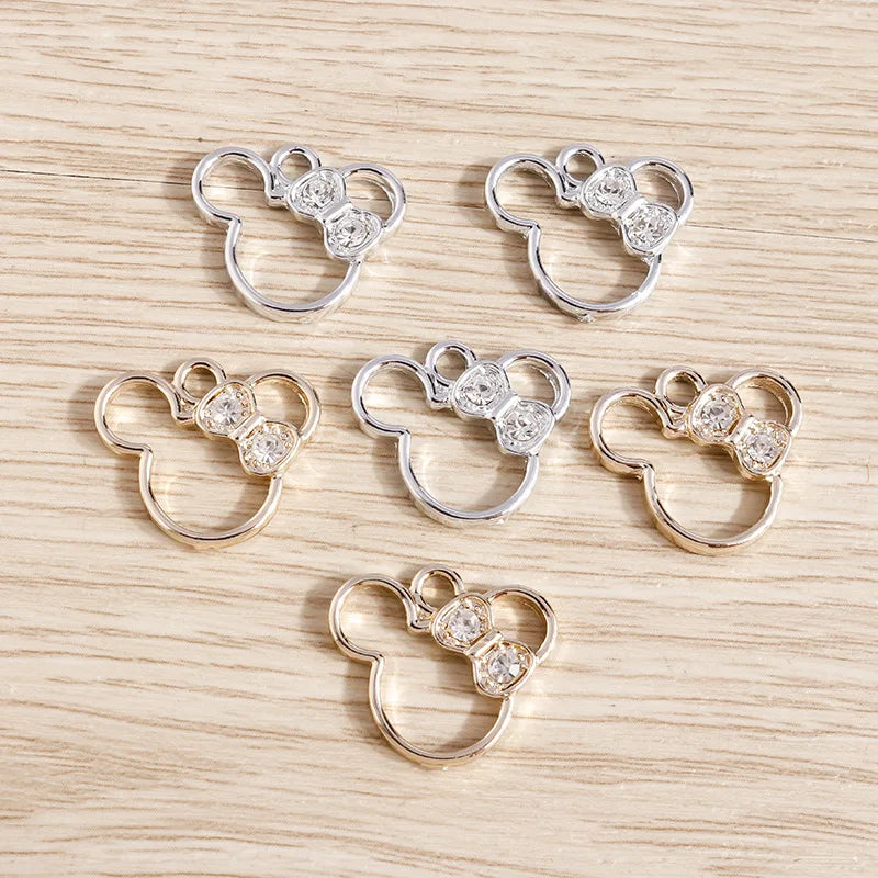 10pcs/bag Crystal Mouse Charms Pendants for Necklace Bracelet Making Accessories Diy Charm Earrings Keychain Jewelry Making