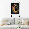 35*50cm Small Office Wall Hanging Sun Moon Flower Phase Tapestry Seven Chakra Buddha Yoga Macrame Wall Cloth Blanket with Tassel