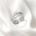 925 Sterling Silver Geometric Chain Shape Finger Ring Adjustable Open Cubic Zirconia Knuckle Rings Fine Jewelry for Women