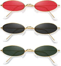Custom Logo Vintage Oval Sunglasses Retro Slender Metal Frame Small Candy Colors UV400 Unisex