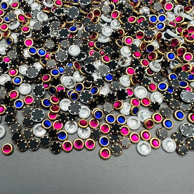 Tuton Atas Berkualitas Kristal Bulat Kuku Flatback Resin Dekoratif Rhinestones Untuk Kerajinan DIY