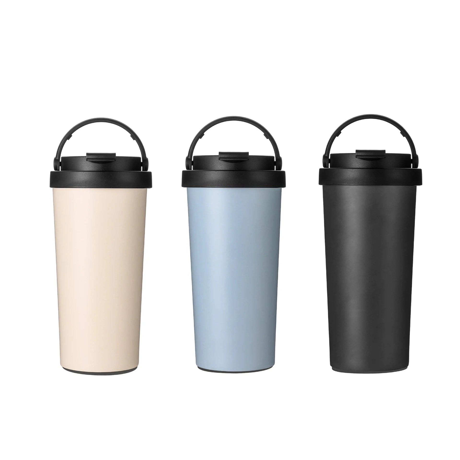 Portable 16oz Non-Spill Non Fall Stainless Steel Suction Cup Minimalism Style Coffee Milk Drinking Vacuum Thermos Mug Tumbler