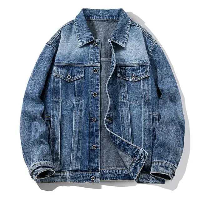 Custom logo Denim Jacket Autumn New Fashion Casual Men's Jacket Cotton Fashion Trend Style Cargo Denim Jacket
