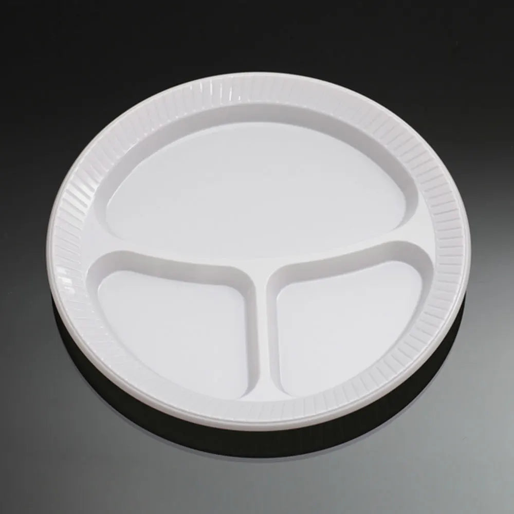 XUELI Custom Bulk Wholesale Durable Disposable Food Containers for Cafeterias & Catering Compartment White Plastic Meal Trays