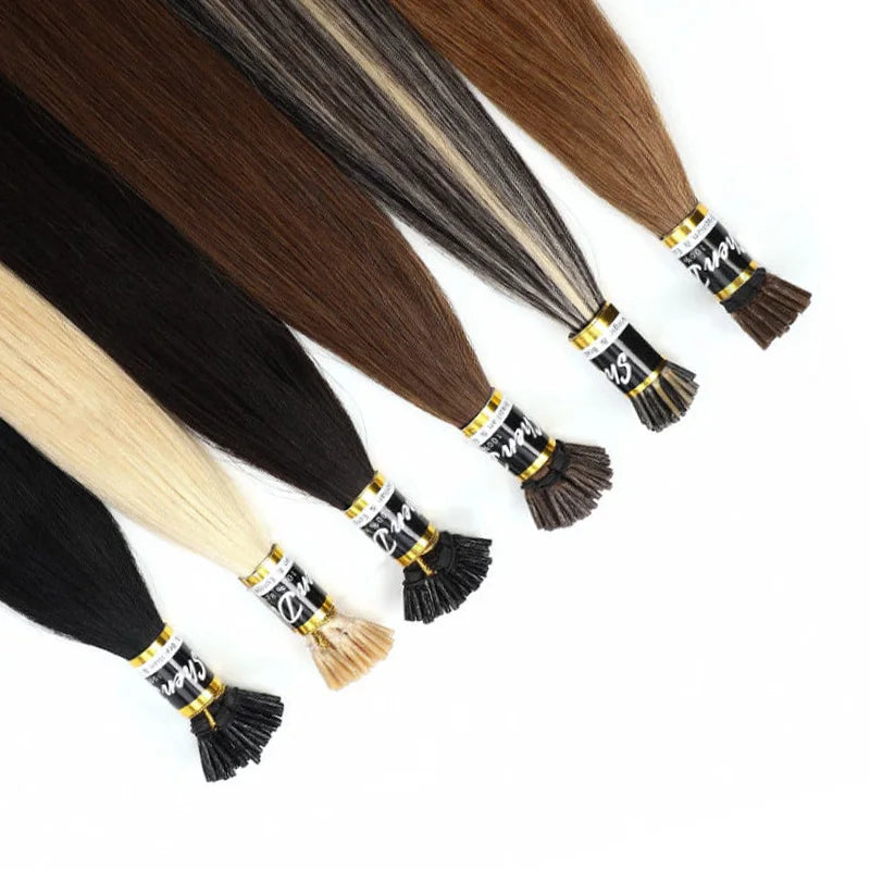 Brazilian Human Hair I Tip 24 Inch 100g I-tip 100% Remy Hair Russian Virgin Russian Double Drawn Straight I Tip Hair Extensions