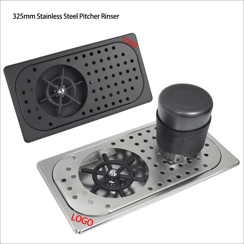 High Pressure Manual Cup Washer Latte Art Pitcher Rinser Drip Tray Stainless Steel Household Kitchen Sink Metal Glass Rinser