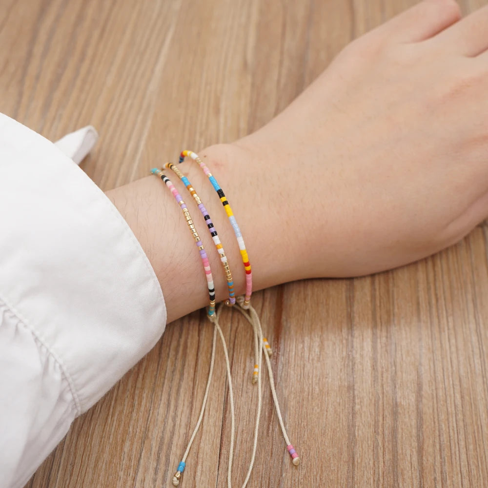 Go2BoHo Hot SaleTiny Cheap Friendship Bracelet Fashion Jewelry Multicolor Miyuki Beaded Tiny Bracelets for Women Jewelry