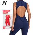 Joyyoung Wholesale Backless One Piece Gym Wear Active Workout Shorts Body Suit Summer Women Yoga Sports Jumpsuits Sweat-Wicking