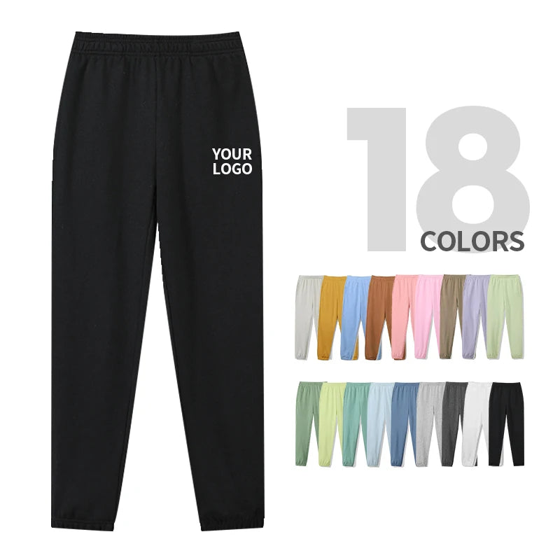 Wholesale Men's Joggers Sweatpants With Printing Custom Logo Drawstring Pocket Pants Blank Unisex French Terry Mens Sweatpa