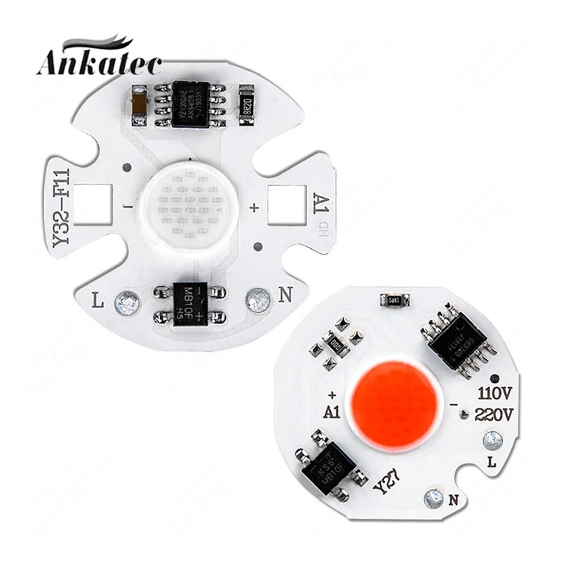 Y27 Y32 5PCS Round COB Chip LED Surface Light Source AC 110V 220V High Voltage Drive Free 3-12W Warm Cool White Red Blue Green
