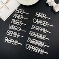Wholesale Rhinestone 12 Zodiac Letter Hair Pins Wedding Crystal Bridal Styling Barrette Bobby Pins Rhinestone Paved Hair Clips