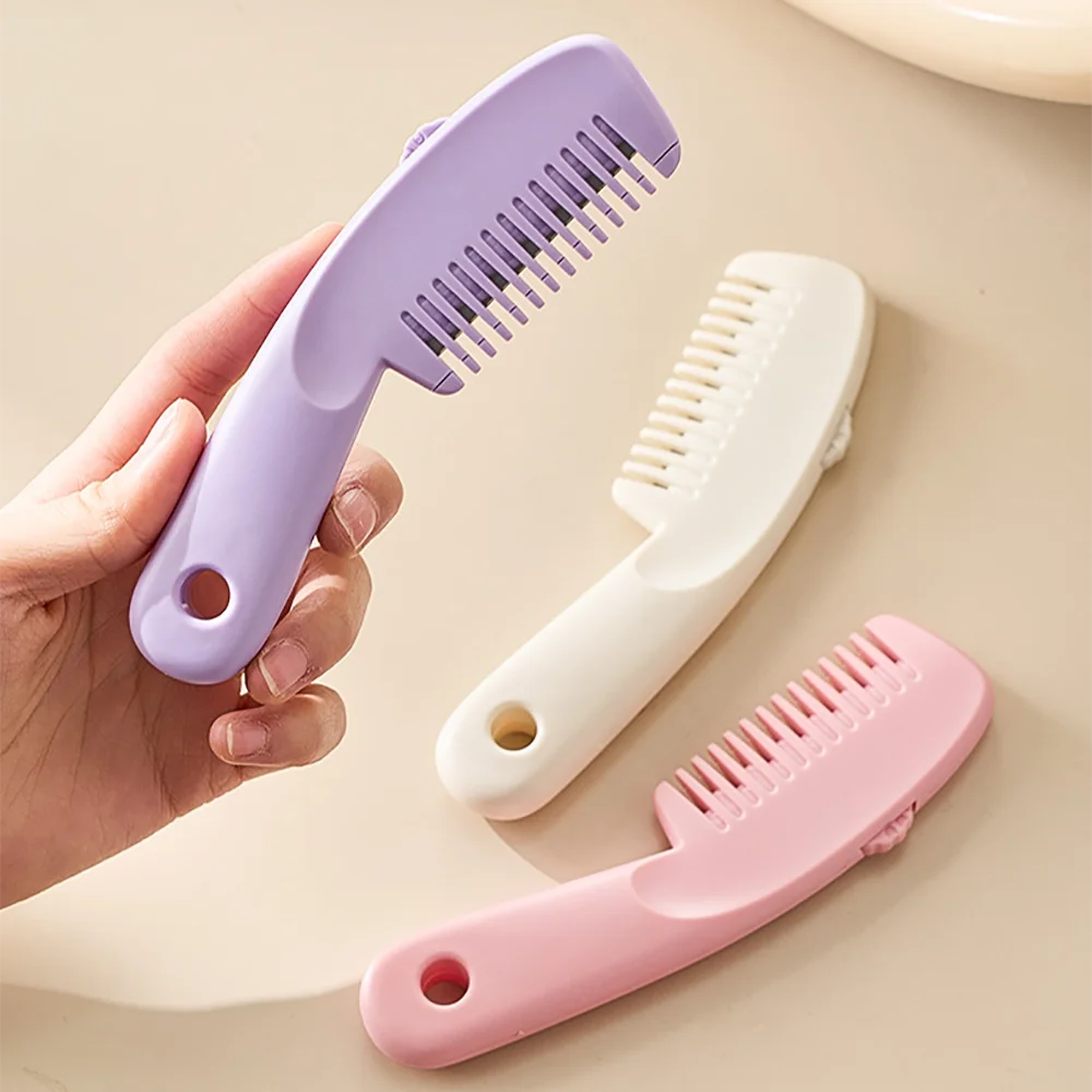 New Arrival Hair Styling Tools Comb With Razor Blade Plastic Handle Design Razor Comb Hair Cutting Brush Pocket Size Travel