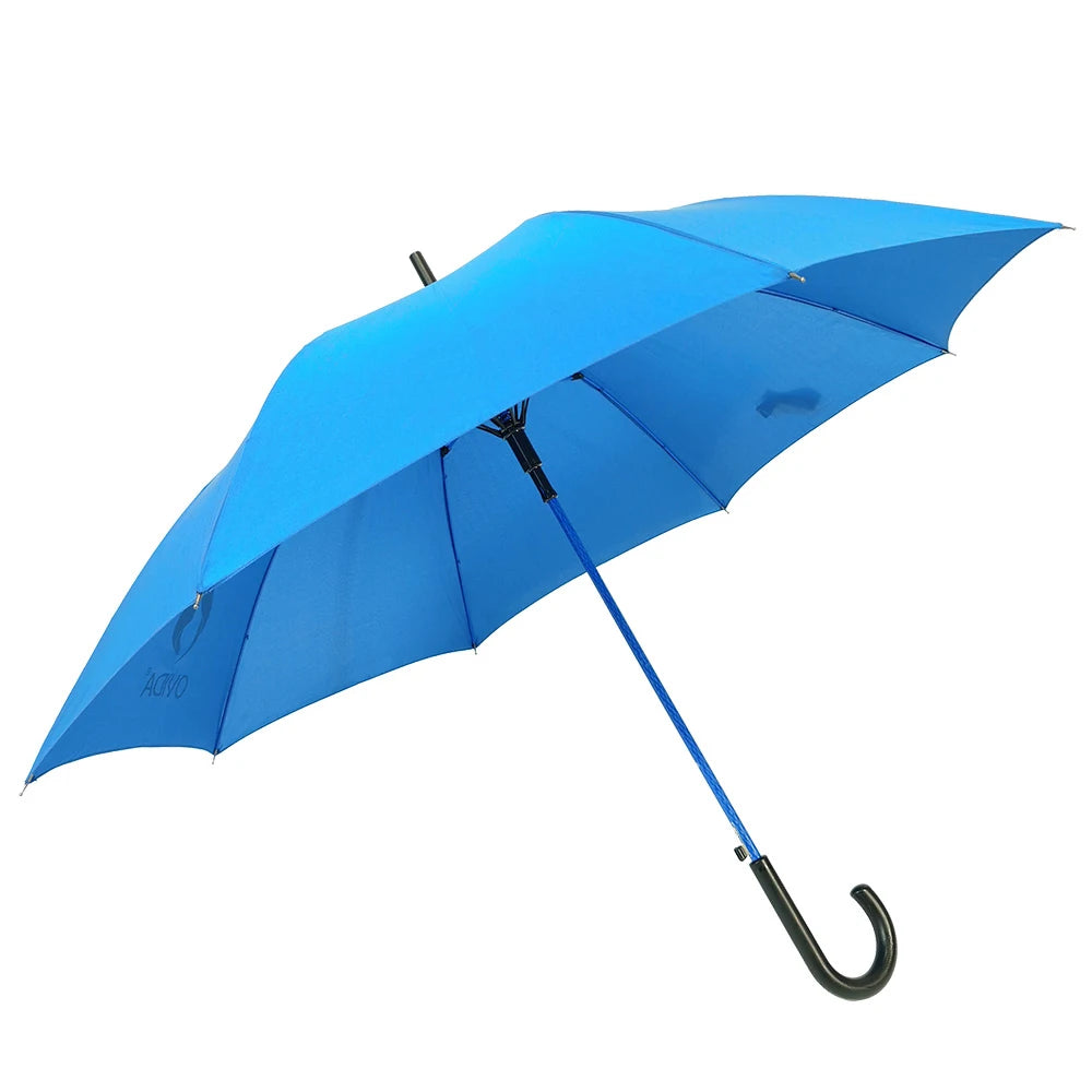 Ovida Luxury Auto Open Straight Umbrella with logo Waterproof 8k Ribs Umbrellas Custom J Handle Paraguas for Adults