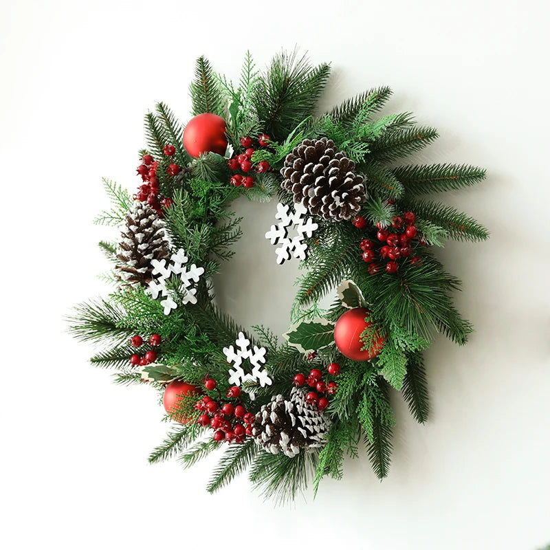 New Arrival Handmade 0.05kg Glitter Christmas Table Decoration Artificial Festive Red Berries Wreath