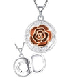 YH JEWELLERY S925 Sterling Silver Flower Necklace Engraved Always in My Heart Photo Stone Pearl Locket Pendant