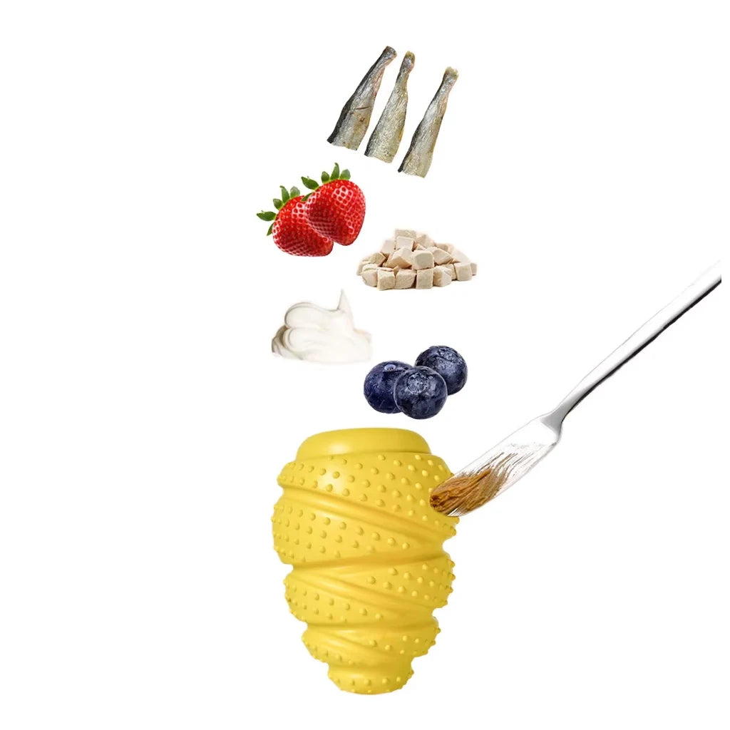 C4P Hot Selling Durable Bite Resistant Easy Clean Pet Slow Food Leakage Rubber Toy Dog