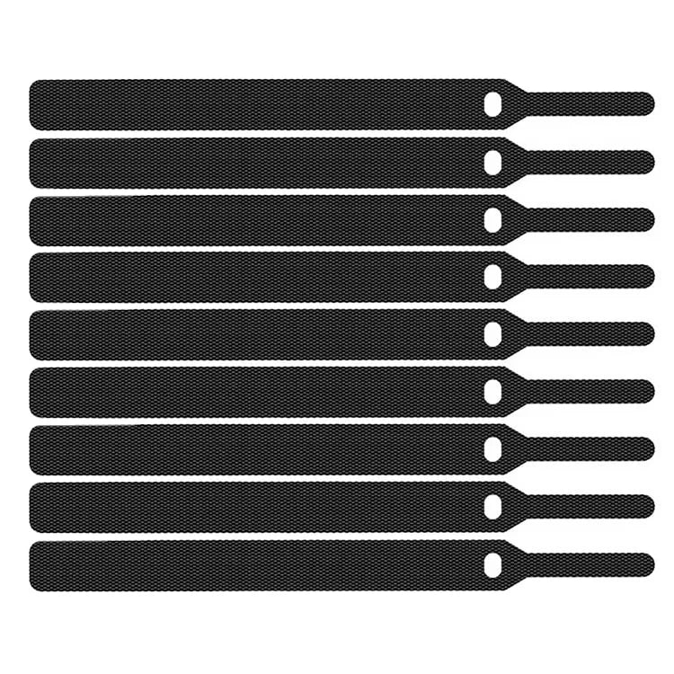 Wholesale Reusable Double Sided Self-Adhesive Hook and Loop Cinch Strap Small Flexible Cable Tie Black Polyester/Nylon