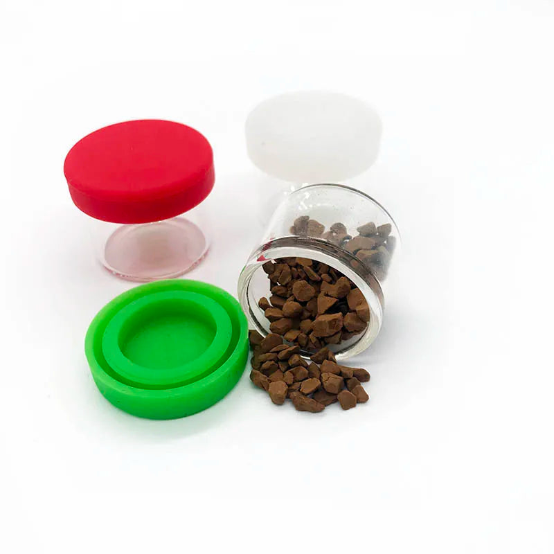 Logo Printing Non Stick 5ml 6ml Glass Concentrate Containers With Silicone Lids