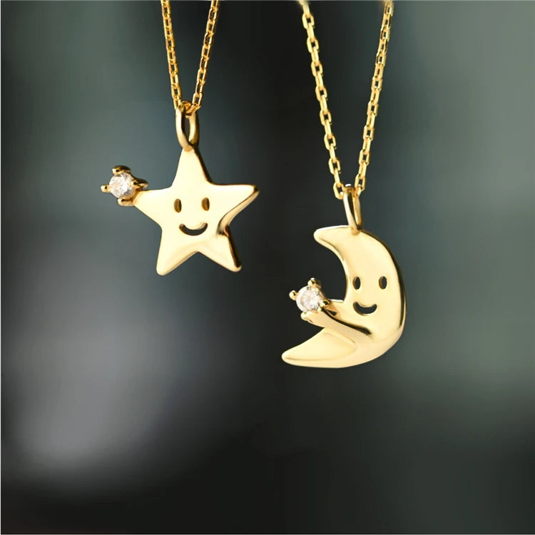 2025 Trendy CZ S925 Moon Necklace Zirconia Fashion Womens Necklace