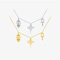 FUAMAY Classic Fashion 18K Gold Plated S925 Silver Religious Series Necklace 925 Sterling Silver Three Cross Scepter Necklace