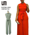 Liu Ming Hot Products Women Casual Sleeveless Wide Legs Pants Loose Long Romper Jumpsuits