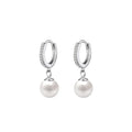 Wholesale 925 Silver  Pearl  Hoop Earrings Simple Temperament Exquisite Hot Female Fashion Jewelry Gift